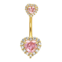 Load image into Gallery viewer, 14G Navel Belly Button Rings Barbell 316L Surgical Stainless Steel Heart Navel Ring Women Belly Piercing Nombril Jewelry