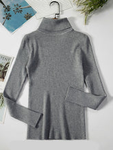 Load image into Gallery viewer, Simple Women Turtleneck Sweater Winter Fashion Pullover Elastic Knit Ladies Jumper Casual Solid Black Female Basic Tops