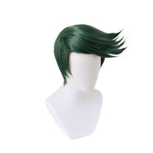 Load image into Gallery viewer, JOJO's Bizarre Adventure Rohan Kishibe Cosplay Short Green Wig Headband Heat-resistant Fiber Hair + Wig Cap Party Props Men