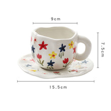 Load image into Gallery viewer, Japanese Hand Painted The Blue Sky and White Clouds Coffee Cup With Saucer Ceramic Handmade Tea Cup Saucer Set Cute Gift For Her