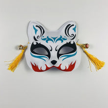 Load image into Gallery viewer, Japanese Mask Half Face Hand-painted Cat Fox Mask Anime Demon Slayer Masquerade Halloween Festival Cosplay Prop
