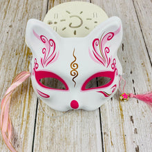 Load image into Gallery viewer, Japanese Mask Half Face Hand-painted Cat Fox Mask Anime Demon Slayer Masquerade Halloween Festival Cosplay Prop