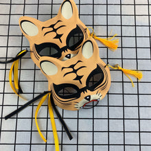 Load image into Gallery viewer, Japanese Mask Half Face Hand-painted Cat Fox Mask Anime Demon Slayer Masquerade Halloween Festival Cosplay Prop