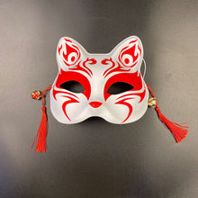 Load image into Gallery viewer, Japanese Mask Half Face Hand-painted Cat Fox Mask Anime Demon Slayer Masquerade Halloween Festival Cosplay Prop