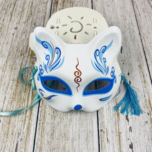 Load image into Gallery viewer, Japanese Mask Half Face Hand-painted Cat Fox Mask Anime Demon Slayer Masquerade Halloween Festival Cosplay Prop