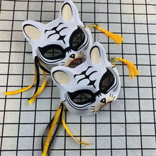 Load image into Gallery viewer, Japanese Mask Half Face Hand-painted Cat Fox Mask Anime Demon Slayer Masquerade Halloween Festival Cosplay Prop