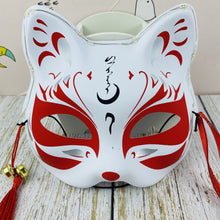 Load image into Gallery viewer, Japanese Mask Half Face Hand-painted Cat Fox Mask Anime Demon Slayer Masquerade Halloween Festival Cosplay Prop