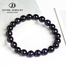 Load image into Gallery viewer, High Quality Blue Tiger Eye Buddha Bracelets Natural Stone Round Beads Elasticity Rope Men Women Bracelet
