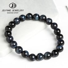 Load image into Gallery viewer, High Quality Blue Tiger Eye Buddha Bracelets Natural Stone Round Beads Elasticity Rope Men Women Bracelet
