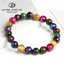 Load image into Gallery viewer, High Quality Blue Tiger Eye Buddha Bracelets Natural Stone Round Beads Elasticity Rope Men Women Bracelet