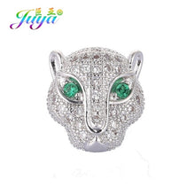 Load image into Gallery viewer, DIY Lion Panther Tiger Leopard Head Beads AAA Zircon Copper Animal Charm Beads For Natural Stones Beadwork Jewelry Making