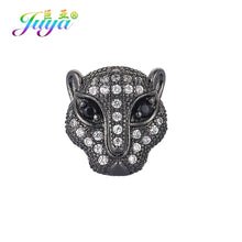 Load image into Gallery viewer, DIY Lion Panther Tiger Leopard Head Beads AAA Zircon Copper Animal Charm Beads For Natural Stones Beadwork Jewelry Making