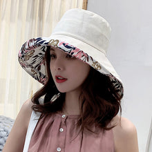 Load image into Gallery viewer, K34 Women's hat Bucket hat Fashion Panama Anti-UV Summer Hat Big Brim Hat Double-Sided Fisherman Hat Sun Protection Sun Visor