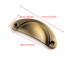 Load image into Gallery viewer, Doorknob 2PCS Retro Metal Kitchen Drawer Cabinet Door Handle And Furniture Knobs Handware Cupboard Antique Brass Shell Pull Handles