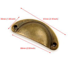 Load image into Gallery viewer, Doorknob 2PCS Retro Metal Kitchen Drawer Cabinet Door Handle And Furniture Knobs Handware Cupboard Antique Brass Shell Pull Handles