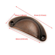 Load image into Gallery viewer, Doorknob 2PCS Retro Metal Kitchen Drawer Cabinet Door Handle And Furniture Knobs Handware Cupboard Antique Brass Shell Pull Handles