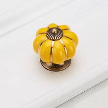 Load image into Gallery viewer, Doorknob Pumpkin Ceramic Handles 40mm Drawer Knobs Cupboard Door Handles Single Hole Cabinet Handles with screws Furniture Handles