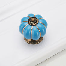 Load image into Gallery viewer, Doorknob Pumpkin Ceramic Handles 40mm Drawer Knobs Cupboard Door Handles Single Hole Cabinet Handles with screws Furniture Handles