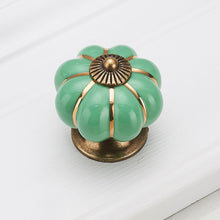 Load image into Gallery viewer, Doorknob Pumpkin Ceramic Handles 40mm Drawer Knobs Cupboard Door Handles Single Hole Cabinet Handles with screws Furniture Handles