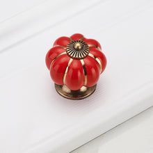 Load image into Gallery viewer, Doorknob Pumpkin Ceramic Handles 40mm Drawer Knobs Cupboard Door Handles Single Hole Cabinet Handles with screws Furniture Handles