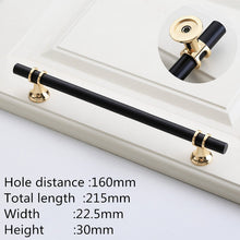 Load image into Gallery viewer, Doorknob Modern Zinc Alloy Black Gold Door Handles Kitchen Cabinet Handles Solid Drawer Knobs Fashion Furniture Handle Hardware