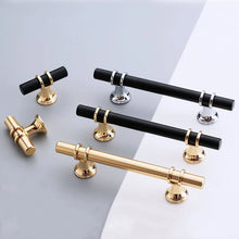 Load image into Gallery viewer, Doorknob Modern Zinc Alloy Black Gold Door Handles Kitchen Cabinet Handles Solid Drawer Knobs Fashion Furniture Handle Hardware