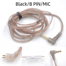 Load image into Gallery viewer, KZ ZS10 ZSN EDX Pro High Purity Oxygen-Free Copper Flat Upgrade Cable 2 Pin 0.75/0.78mm B/C Pin 3.5mm Silver Plated OFC Wire