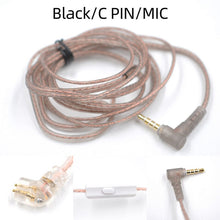 Load image into Gallery viewer, KZ ZS10 ZSN EDX Pro High Purity Oxygen-Free Copper Flat Upgrade Cable 2 Pin 0.75/0.78mm B/C Pin 3.5mm Silver Plated OFC Wire