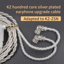 Load image into Gallery viewer, KZ ZS10 ZSN ZEX PRO In Ear Cable High-Purity Oxygen-Free Copper Twisted Upgrade Cable 2pin Cable For KZ ZEX Silver plated Cable