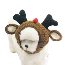 Load image into Gallery viewer, Cat Dog Puppy Animal Christmas Hat Knitted Cap Cute Cartoon Handmade Dog Cat Hat Animal Party Costume Cap Pet Decor Accessory