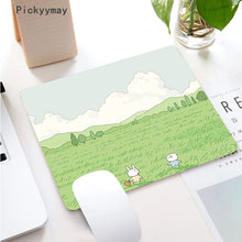 Load image into Gallery viewer, Kawaii Anime Small Mouse Pad Waterproof Desktop Cute Green Plant Mousepad Non-slip Desk Mat Gaming Accessories Cartoon Rug Gifts