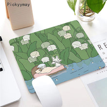 Load image into Gallery viewer, Kawaii Anime Small Mouse Pad Waterproof Desktop Cute Green Plant Mousepad Non-slip Desk Mat Gaming Accessories Cartoon Rug Gifts