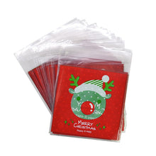 Load image into Gallery viewer, Christmas Candy Cookie Gift Bags 10cm Plastic Self-adhesive Biscuits Snack Packaging Bag Cartoon Wedding Party Decoration Favors