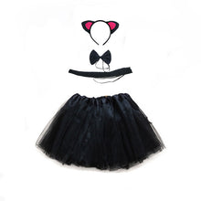 Load image into Gallery viewer, Halloween party cosplay black white pink cat ear headband hairband gloves performance stage dance wear costume