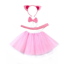 Load image into Gallery viewer, Halloween party cosplay black white pink cat ear headband hairband gloves performance stage dance wear costume