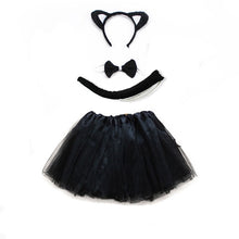 Load image into Gallery viewer, Halloween party cosplay black white pink cat ear headband hairband gloves performance stage dance wear costume