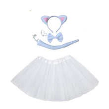 Load image into Gallery viewer, Halloween party cosplay black white pink cat ear headband hairband gloves performance stage dance wear costume