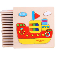 Load image into Gallery viewer, Kids 3D Puzzles Jigsaw Wooden Toys For Children Cartoon Animal Traffic Puzzles Intelligence Children Early Educational Toys