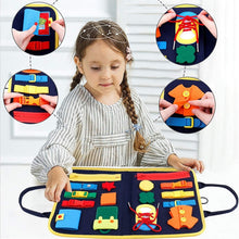 Load image into Gallery viewer, Kids Busy Board Buckle 1-5 Years Old Zip Button Lace Up Tool Toy Early Education Dress Aids Preschool Toys For Kids