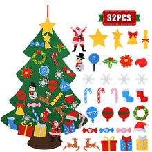 Load image into Gallery viewer, Kids DIY Felt Christmas Tree Christmas Decoration for Home Navidad New Year Gifts Christmas Ornaments Santa Claus Xmas Tree