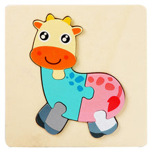 Load image into Gallery viewer, Kids Wooden Toys 3D Wood Puzzle Cartoon Animals Cognitive Jigsaw Puzzle Early Learning Educational Toys For Children Gift