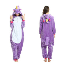 Load image into Gallery viewer, Women Unicorn Stitch Onesies Unisex Winter Christmas Pajamas Nightwear Costumes Adults Flannel Sleepwear Pyjama