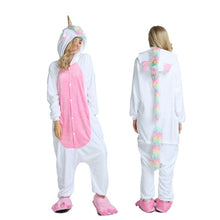 Load image into Gallery viewer, Women Unicorn Stitch Onesies Unisex Winter Christmas Pajamas Nightwear Costumes Adults Flannel Sleepwear Pyjama