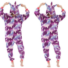 Load image into Gallery viewer, Women Unicorn Stitch Onesies Unisex Winter Christmas Pajamas Nightwear Costumes Adults Flannel Sleepwear Pyjama