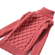 Load image into Gallery viewer, Children Baby Boys Girls Turtleneck Sweater Stripe Cross Knitwear Autumn Winter Unisex Warm Bottoming Knitted Pullover 2-14T