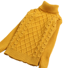 Load image into Gallery viewer, Children Baby Boys Girls Turtleneck Sweater Stripe Cross Knitwear Autumn Winter Unisex Warm Bottoming Knitted Pullover 2-14T