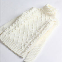Load image into Gallery viewer, Children Baby Boys Girls Turtleneck Sweater Stripe Cross Knitwear Autumn Winter Unisex Warm Bottoming Knitted Pullover 2-14T