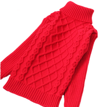 Load image into Gallery viewer, Children Baby Boys Girls Turtleneck Sweater Stripe Cross Knitwear Autumn Winter Unisex Warm Bottoming Knitted Pullover 2-14T