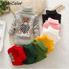 Load image into Gallery viewer, Children Clothes High Quality Baby Girls Boys Pullovers Turtleneck Sweaters Autumn Winter Warm Cartoon clothes wear Kids Sweater