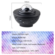 Load image into Gallery viewer, Colorful Starry Sky Galaxy Projector Nightlight Child Blueteeth USB Music Player Star Night Light Romantic Projection Lamp